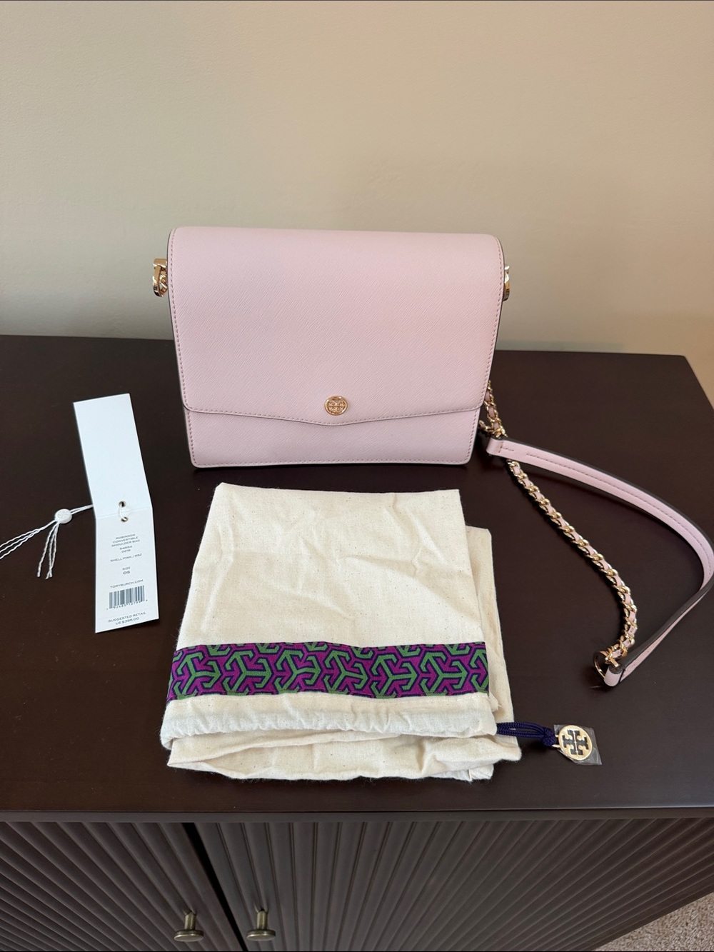 Tory Burch Robinson Convertible Shoulder Bag - Shell Pink